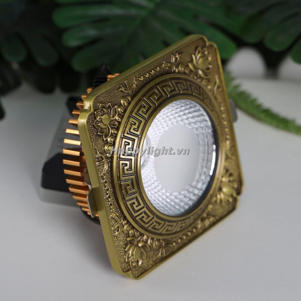 Đèn âm trần đồng vuông hoa sen rêu AD 08 3 AD 08HRS2 1