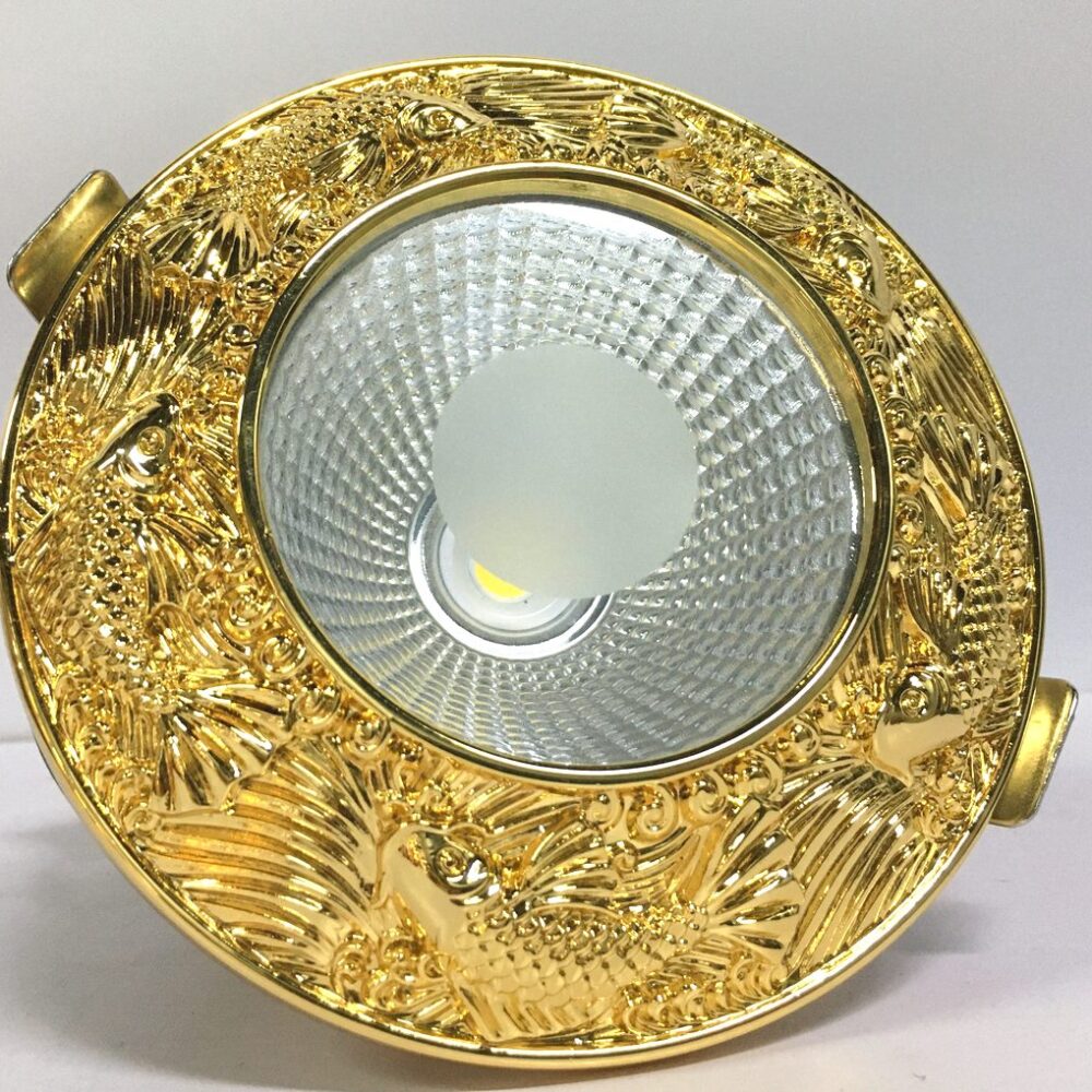 Đèn âm trần đồng cá chép mạ vàng công nghiệp AD-29