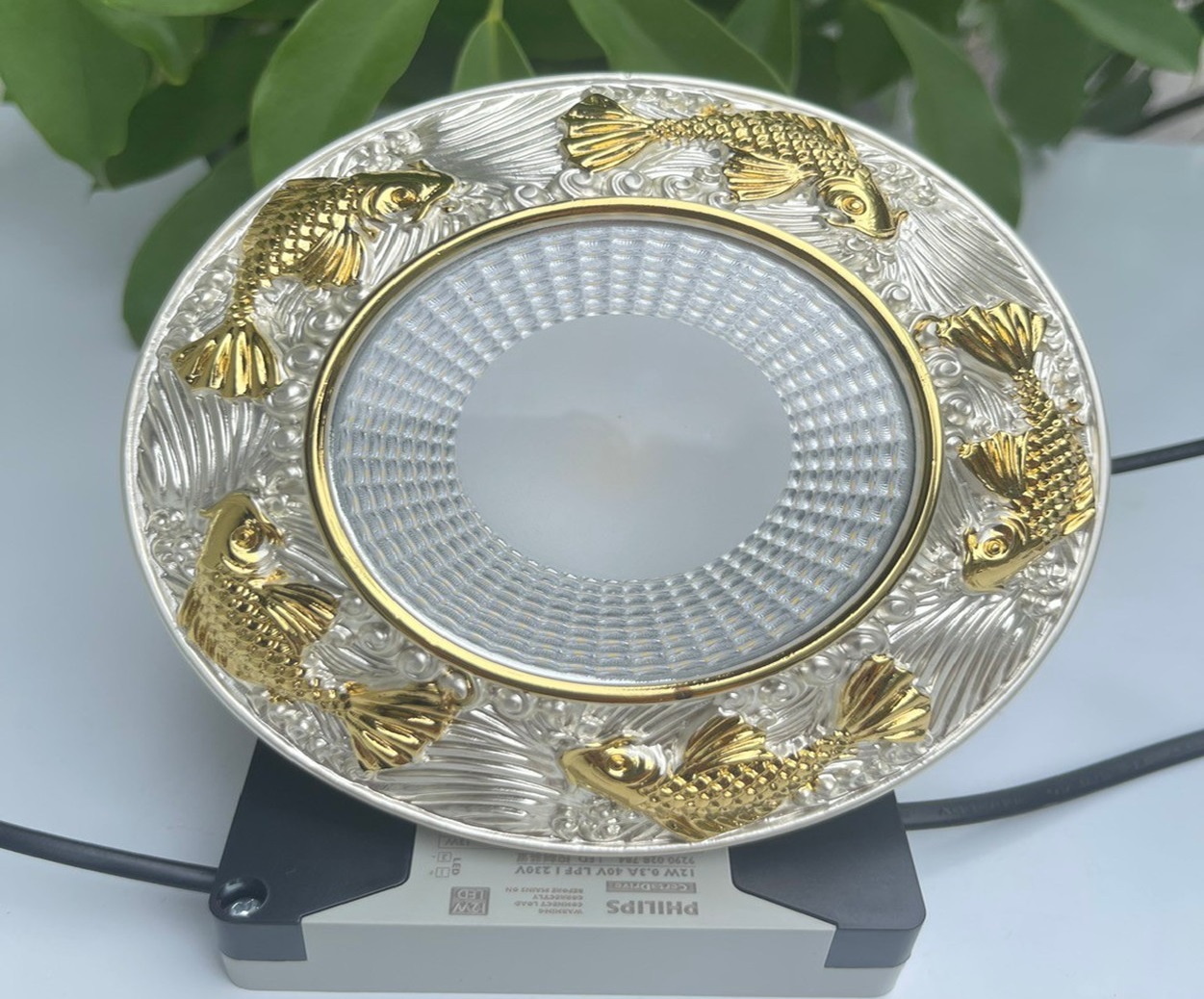 Đèn âm trần đồng cá chép trắng ngọc trai AD-35 1 Đèn âm trần đồng cá chép trắng ngọc trai AD-35