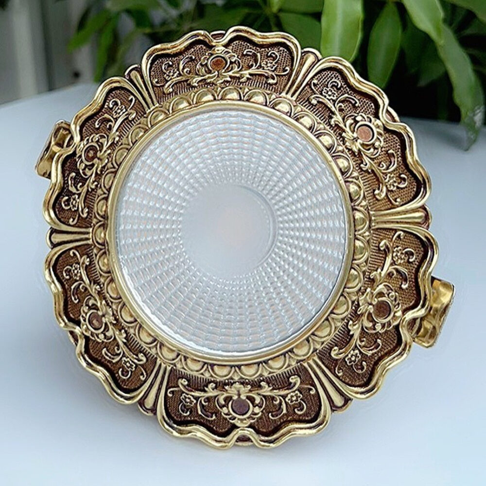 Đèn âm trần đồng đính đá màu đồng AD-49