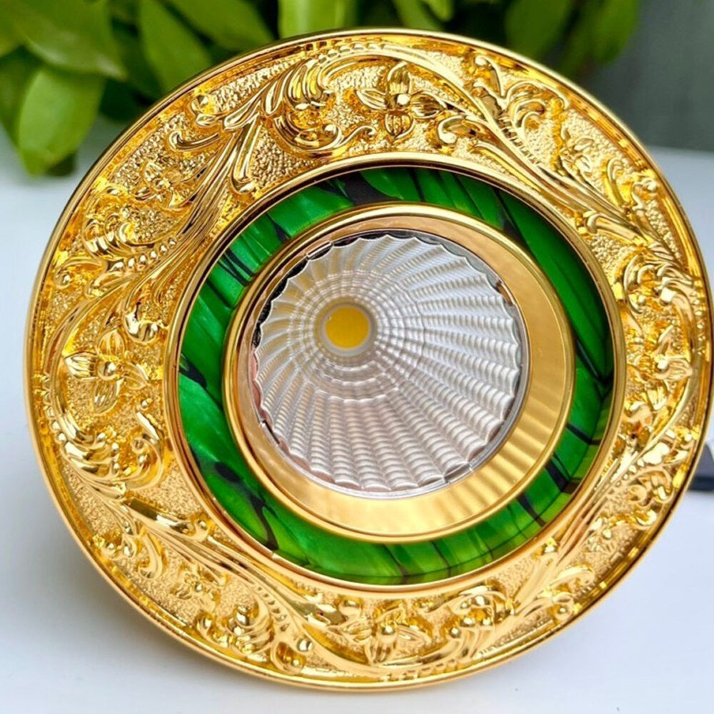 Đèn âm trần đồng hoa dây mới mạ vàng thật AD-62