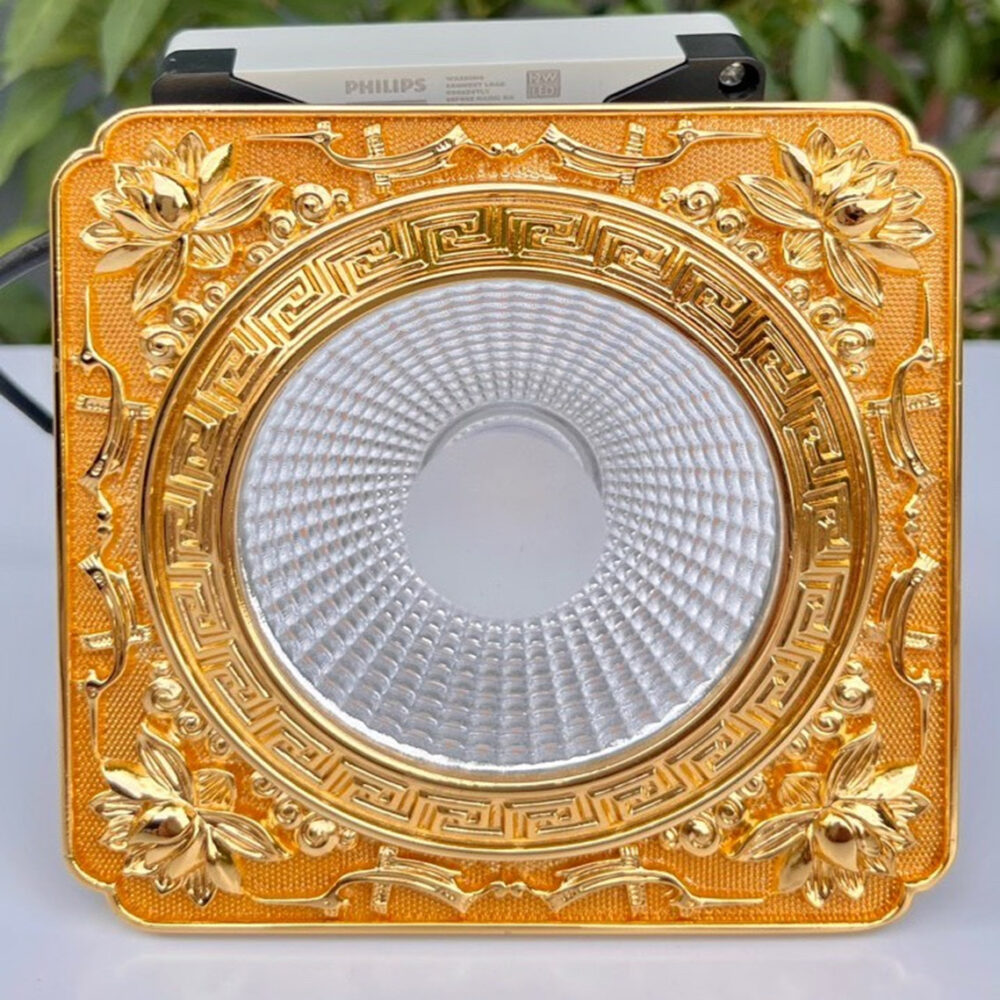 Đèn âm trần đồng vuông mạ vàng công nghiệp AD-51